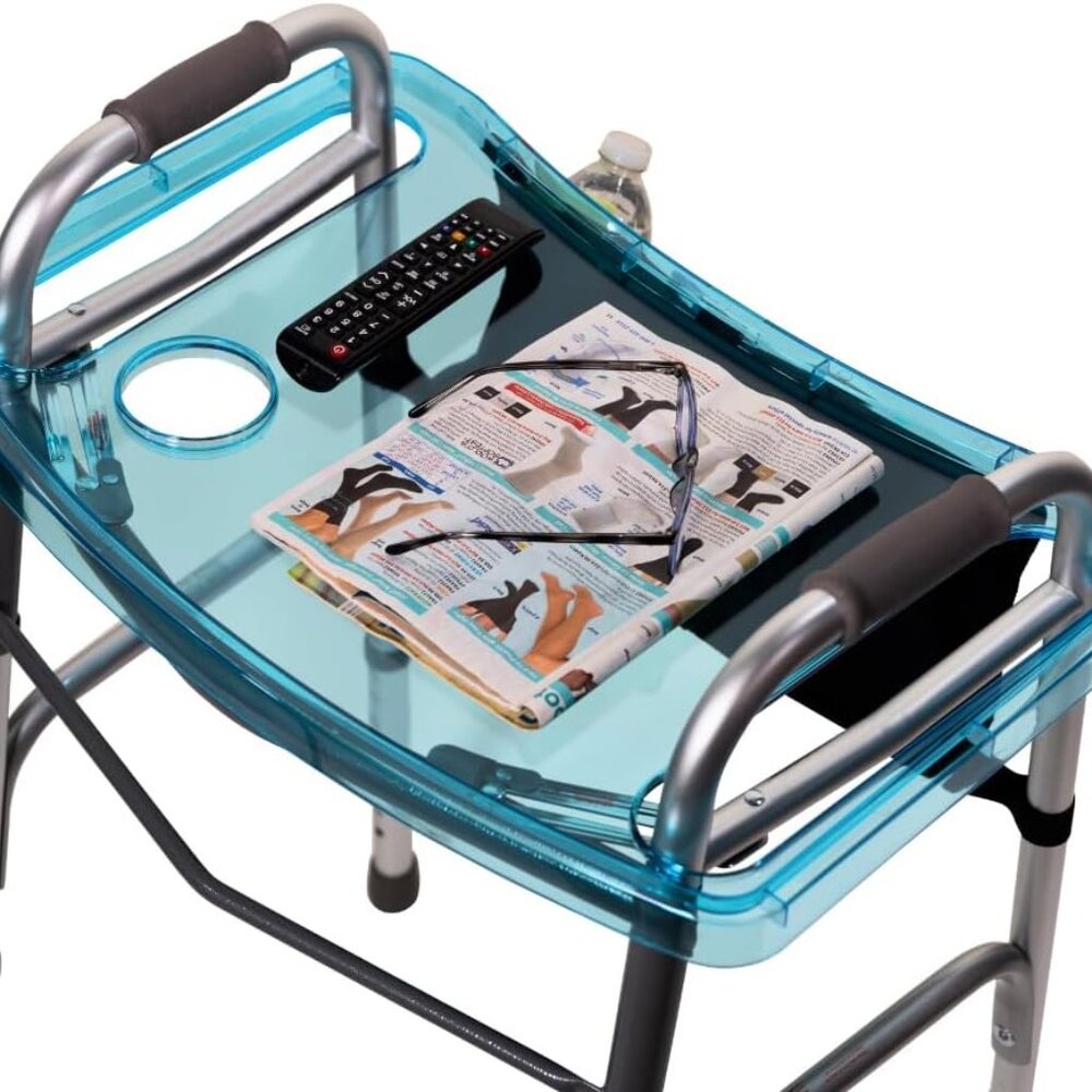 Clear View Walker Tray in Blue + Bag - New in box